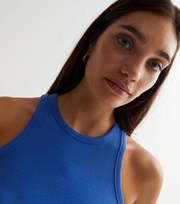 New Look Blue Ribbed Racer Vest